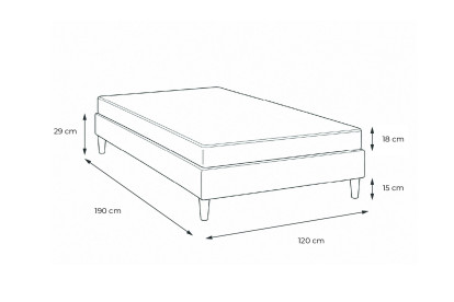 Ensemble Matelas Sommier 120x190 cm - Sommier Noir (en kit) - Vitalmemo