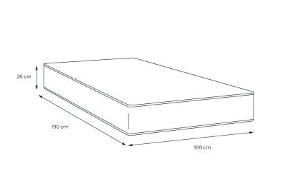 Matelas 100x190 cm Latex et mémoire de forme - Actilatex Confort