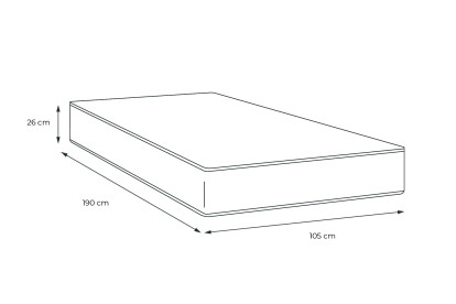Matelas 105x190 cm Ressorts ensachés et Mémoire de forme - Vitalspring Zen