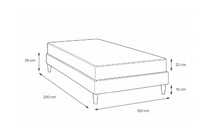 Ensemble Matelas Sommier 120x220 cm - Sommier Blanc (en kit) - Actilatex Dream
