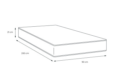 Matelas 90x200 cm Mémoire de forme - Supérieur