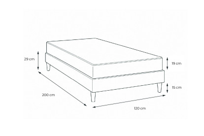 Ensemble Matelas Sommier 120x200 cm - Sommier Noir (en kit) - Soft