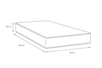 Matelas 90x190 cm Ressorts ensachés et Mémoire de forme - George V