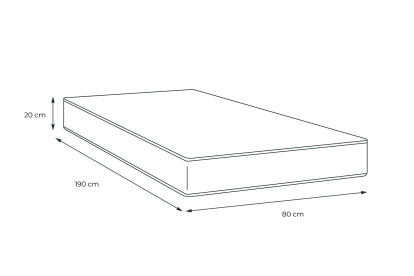 Matelas 80x190 cm Mémoire de forme - Vitalpower