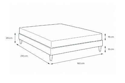 Ensemble Matelas Sommier 160x210 cm - Sommier Noir (en kit) - Soft