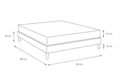 Ensemble Matelas Sommier 130x190 cm - Sommier Gris (en kit) - Actiflex Relax