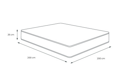 Matelas 200x200 cm Ressorts ensachés et Mémoire de forme - Actiflex Zen