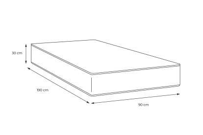 Matelas 90x190 cm Ressorts ensachés et Mémoire de forme - Trente