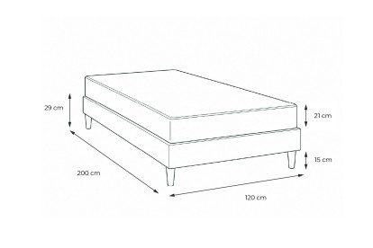 Ensemble Matelas Sommier 120x200 cm - Sommier Blanc (en kit) - Supérieur