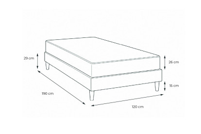 Ensemble Matelas Sommier 120x190 cm - Sommier Blanc (en kit) - Vitalpower Recover