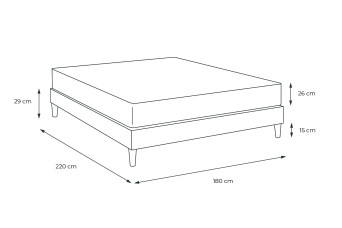Ensemble Matelas Sommier 180x220 cm - Sommier Blanc (en kit) - ActiMemo Plus