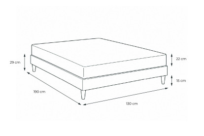 Ensemble Matelas Sommier 130x190 cm - Sommier Gris (en kit) - Actiflex Life