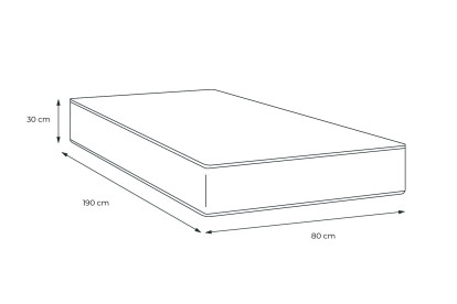 Matelas 80x190 cm Mémoire de forme - Buckingham