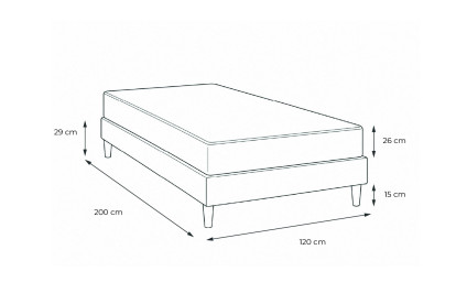 Ensemble Matelas Sommier 120x200 cm - Sommier Blanc (en kit) - Vitalpower Recover