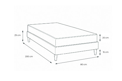 Ensemble Matelas Sommier 80x200 cm - Sommier Blanc (en kit) - Actiflex Night