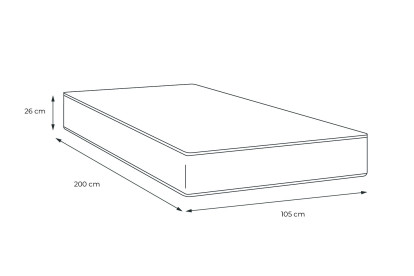 Matelas 105x200 cm Latex et mémoire de forme - Actilatex Confort
