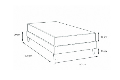 Ensemble Matelas Sommier 120x200 cm - Sommier Blanc (déjà monté) - George V