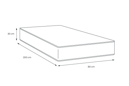 Matelas 80x200 cm Mémoire de forme - Buckingham
