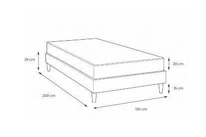 Ensemble Matelas Sommier 120x200 cm - Sommier Blanc (en kit) - Vitalpower