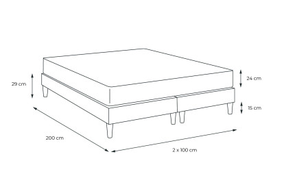 Ensemble Matelas Sommier 200x200 cm - 2 Sommiers Blanc - Active