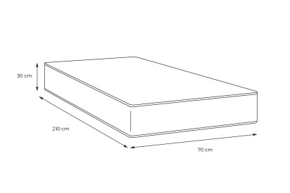 Matelas 70x210 cm Mémoire de forme - Buckingham