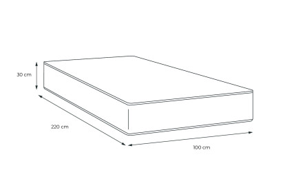 Matelas 100x220 cm Mémoire de forme - Buckingham