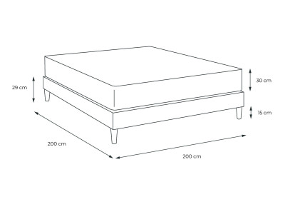 Ensemble Matelas Sommier 200x200 cm - Sommier Blanc (déjà monté) - Buckingham