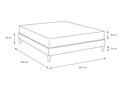 Pack lit complet 200x200 cm - Matelas + Sommier Blanc (en kit) + 2 oreillers + Couette - Actiflex Plus