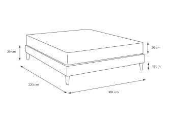 Ensemble Matelas Sommier 160x220 cm - Sommier Blanc (en kit) - ActiMemo Plus