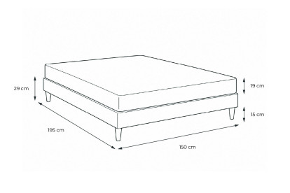 Ensemble Matelas Sommier 150x195 cm - Sommier Blanc (en kit) - Soft