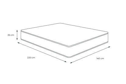 Matelas 140x220 cm Ressorts ensachés et Mémoire de forme - Windsor