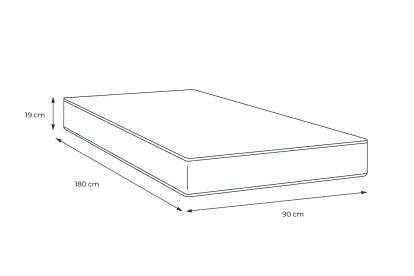 Matelas 90x180 cm Mousse Haute Densité - Soft