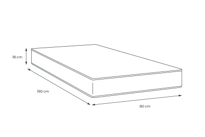 Matelas 80x190 cm Mémoire de forme - Vitalmemo