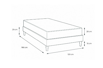 Ensemble Matelas Sommier 120x190 cm - Sommier Noir (en kit) - George V