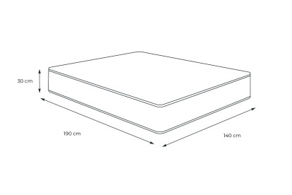Matelas 140x190 cm Ressorts ensachés et Mémoire de forme - Trente PLUS