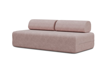 Canapé 3 places non convertible et modulable - Velours côtelé Rose pâle