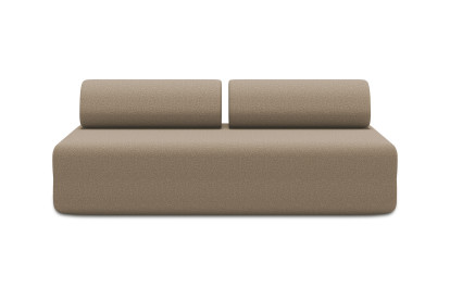 Canapé 3 places non convertible et modulable - Tissu lisse Marron