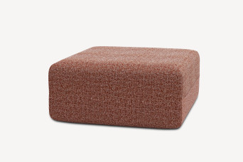Pouf non convertible et modulable - Tissu tweed Rouge
