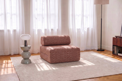 Fauteuil non convertible et modulable - Tissu tweed Rouge