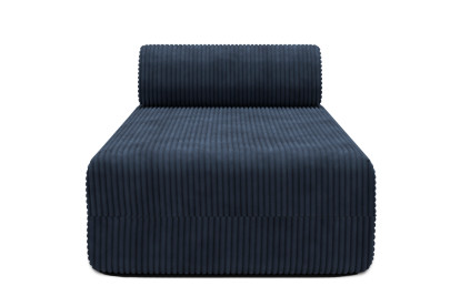 Méridienne non convertible et modulable - Velours côtelé XL Bleu