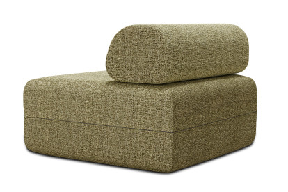 Fauteuil non convertible et modulable - Tissu tweed Vert