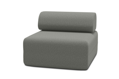 Fauteuil non convertible et modulable - Tissu lisse Gris