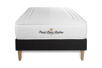 Ensemble Matelas Sommier 90x220 cm - Sommier Noir (déjà monté) - Lancaster