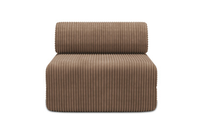 Fauteuil non convertible et modulable - Velours côtelé XL Marron