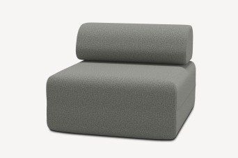 Fauteuil non convertible et modulable - Tissu lisse Gris