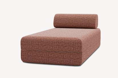 Méridienne non convertible et modulable - Tissu tweed Rouge
