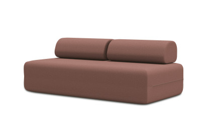 Canapé 3 places non convertible et modulable - Tissu lisse Terracotta
