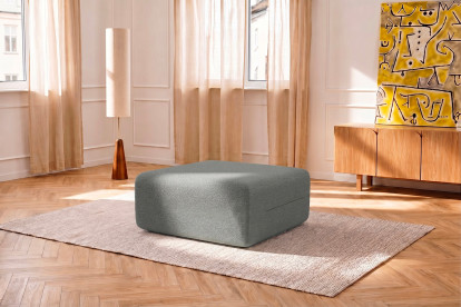 Pouf non convertible et modulable - Tissu lisse Gris