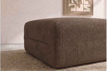 Pouf non convertible et modulable - Velours côtelé Taupe