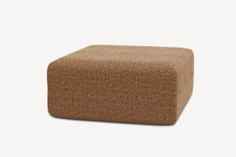 Pouf non convertible et modulable - Tissu tweed Marron